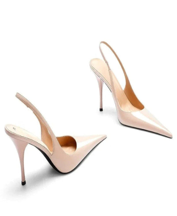 Citrine Pointed-Toe Slingback Heels