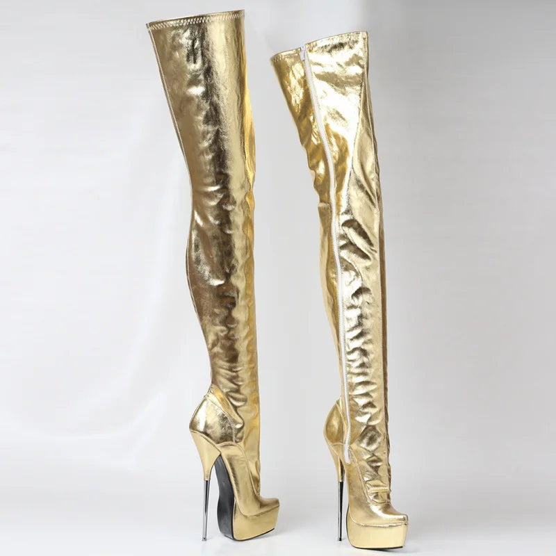 Obsidian 21cm Stiletto Thigh High Boots