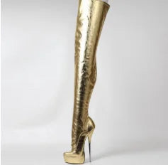 Obsidian 21cm Stiletto Thigh High Boots