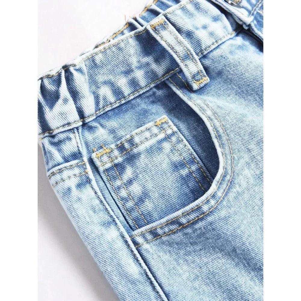 Cherry Bow Wide-Leg Jeans