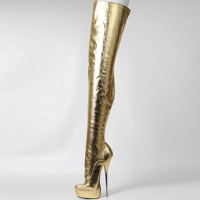 Obsidian 21cm Stiletto Thigh High Boots