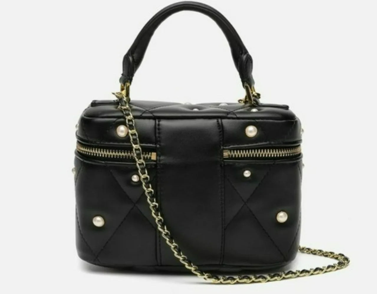 Croc-Embossed Square Crossbody Bag