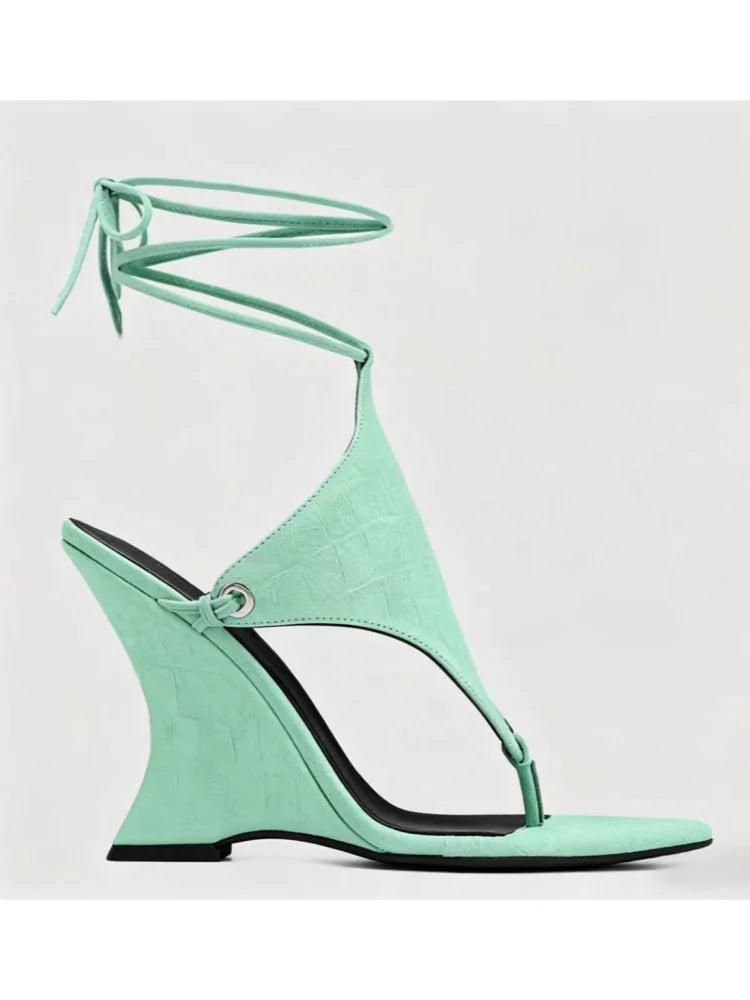 Cleo Ankle Wrap Wedge Sandals