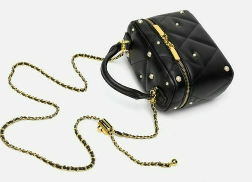 Croc-Embossed Square Crossbody Bag