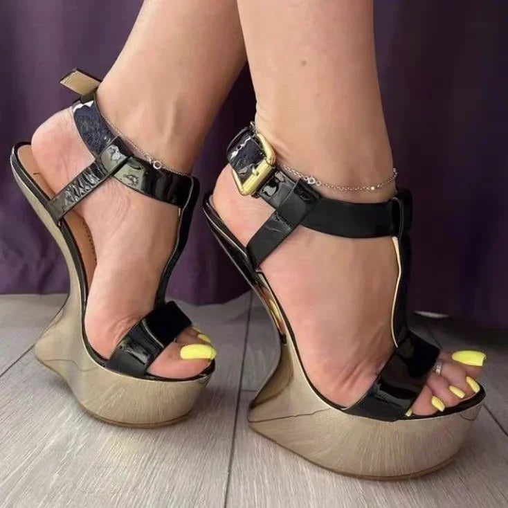 Cross Strap Platform Sandals