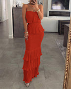 Ruffled Boho Maxi Dress