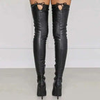 Blush Apricot Over The Knee Stiletto Boots