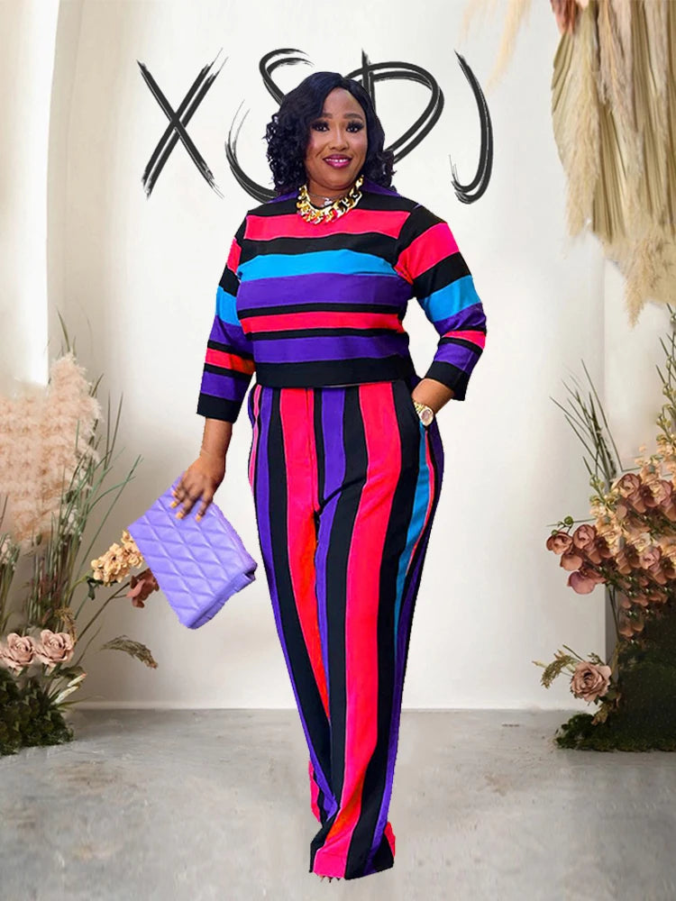 Curves in Charge 2-Piece Pants & Blouse Set