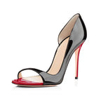 Fashionable open toe side empty super high heels with leopard print fashion bags and women's sandals in sizes 33-46