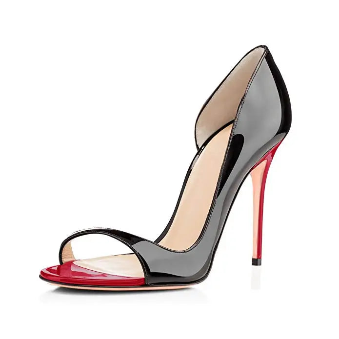 Fashionable open toe side empty super high heels with leopard print fashion bags and women's sandals in sizes 33-46