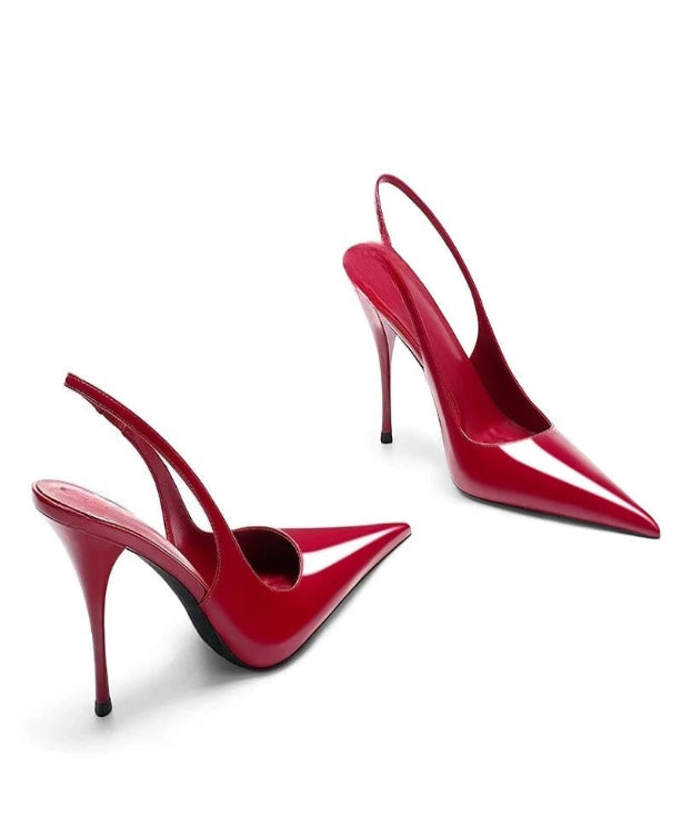 Citrine Pointed-Toe Slingback Heels