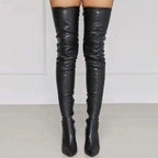 Blush Apricot Over The Knee Stiletto Boots