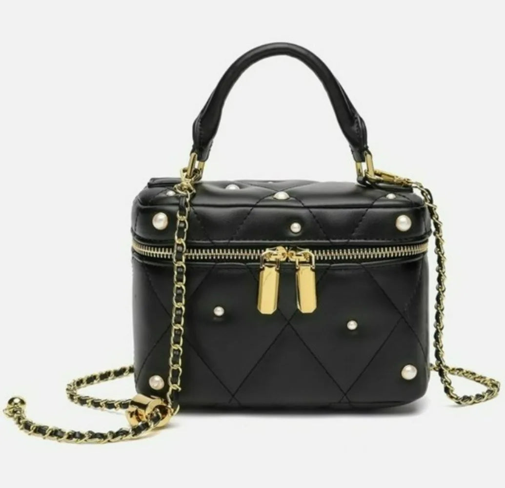 Croc-Embossed Square Crossbody Bag