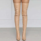 Blush Apricot Over The Knee Stiletto Boots