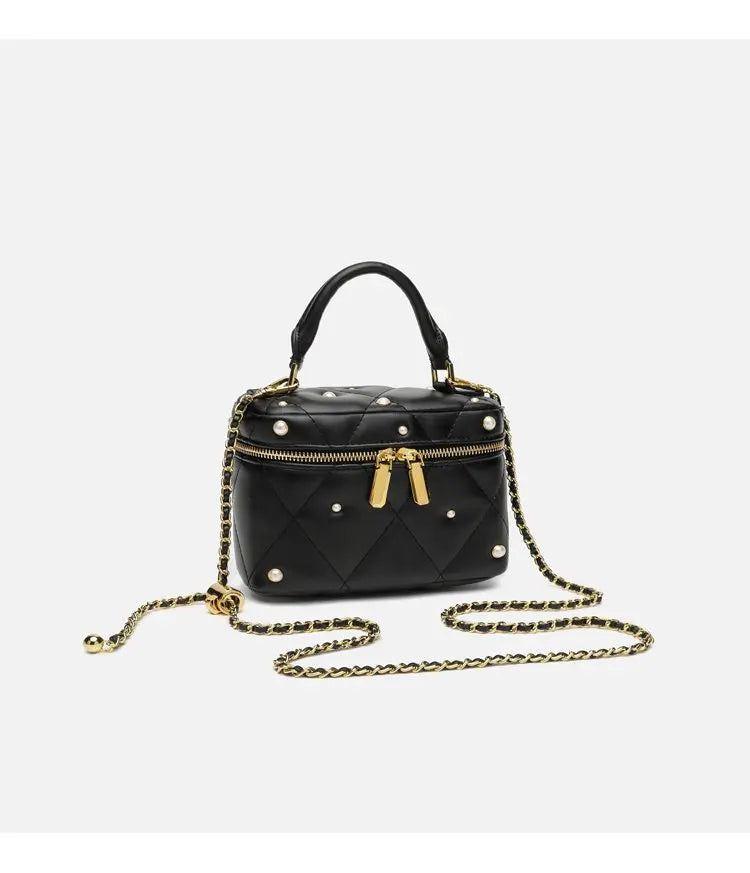 Croc-Embossed Square Crossbody Bag