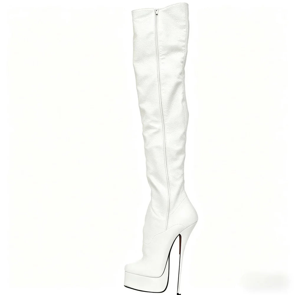 Obsidian 21cm Stiletto Thigh High Boots