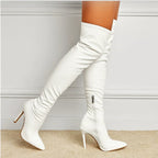 Cobra Croc-Embossed Thigh High Stiletto Boots