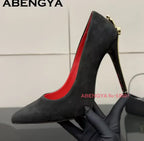 Hot Sale Pointy Toe Knee High Boots Women Patent Leather Metal Stiletto Thin Heels Chelsea Boots Winter Fashion Week Long Boots
