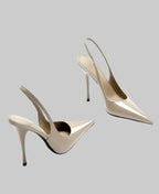 Citrine Pointed-Toe Slingback Heels