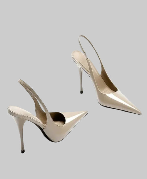 Citrine Pointed-Toe Slingback Heels