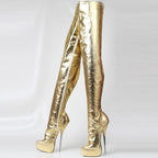 Obsidian 21cm Stiletto Thigh High Boots