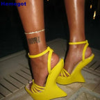 Cross Strap Platform Sandals