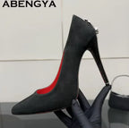 Hot Sale Pointy Toe Knee High Boots Women Patent Leather Metal Stiletto Thin Heels Chelsea Boots Winter Fashion Week Long Boots