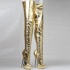 Obsidian 21cm Stiletto Thigh High Boots