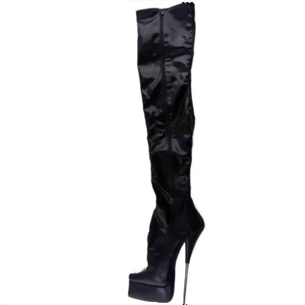 Obsidian 21cm Stiletto Thigh High Boots