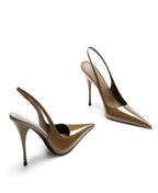 Citrine Pointed-Toe Slingback Heels