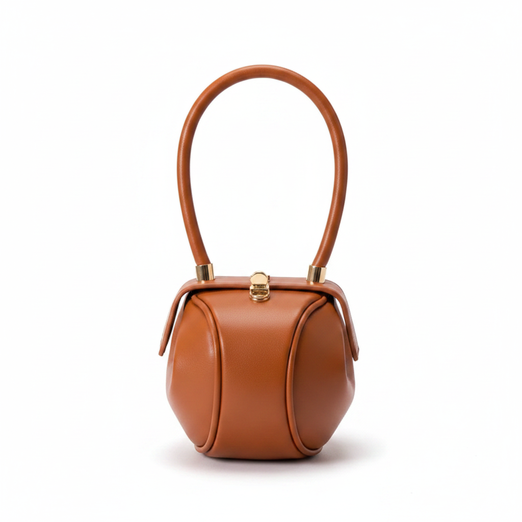 Barrel Bowler Mini Handbag - Brown