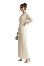 Bisou Wide Leg Jumpsuit - Beige Side View