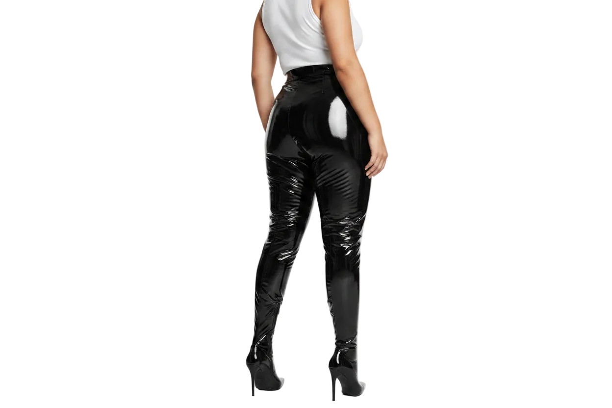 Black Patent Boot-Pants Back View