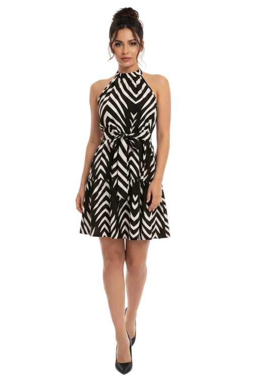 Blasian model - Black zebra dress