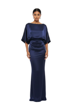 Blasian model - Navy gown