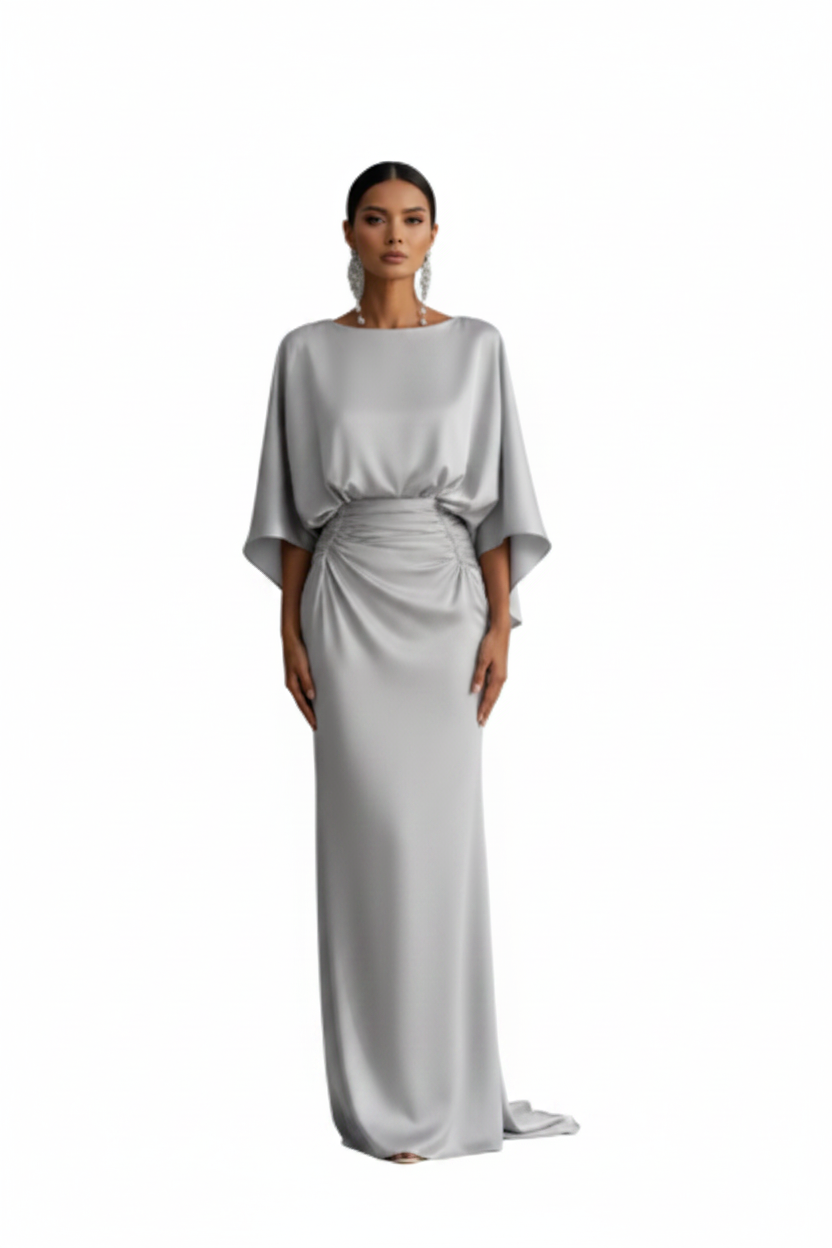 Blasian model - Silver gown