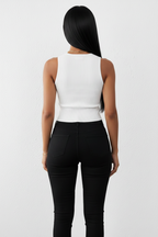 Bow Accent Cropped Top - Back