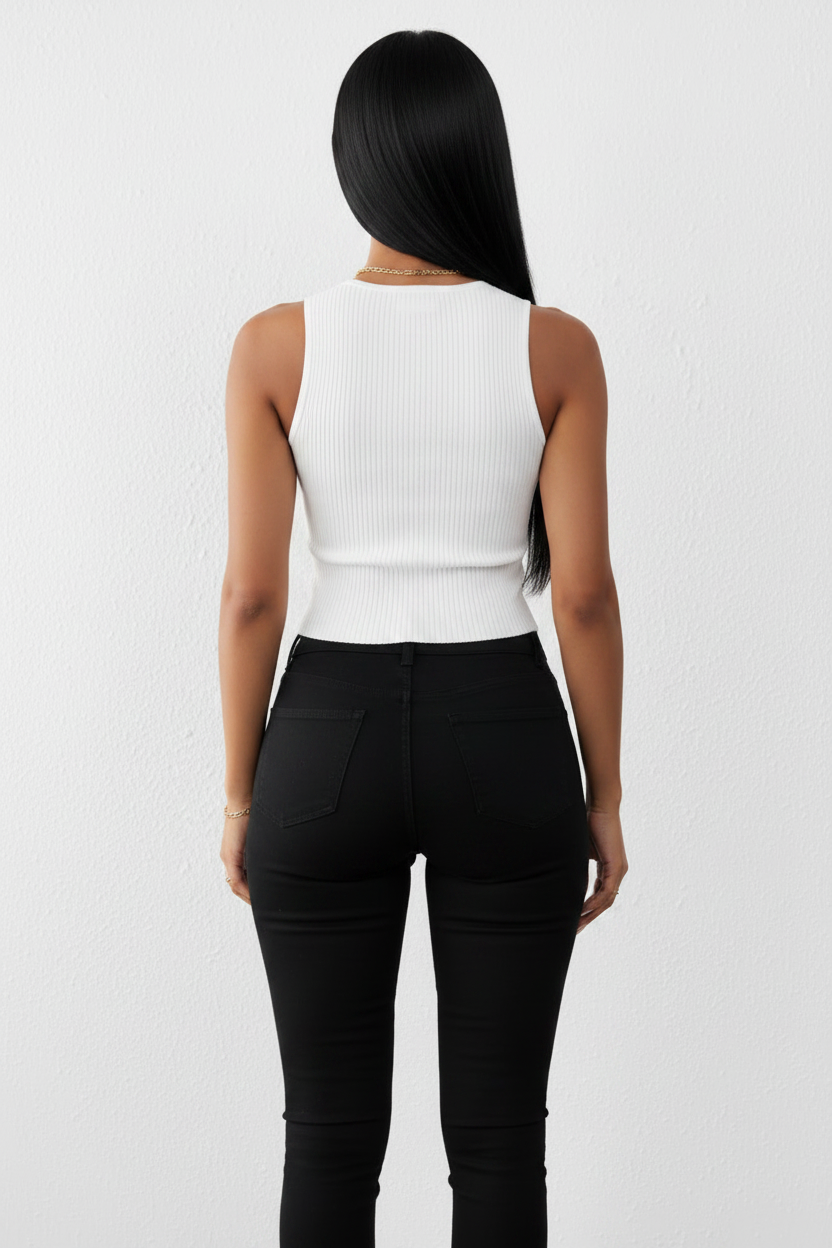 Bow Accent Cropped Top - Back