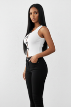 Bow Accent Cropped Top - Side