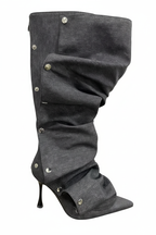 Celeste Boots - Black Grey White Background