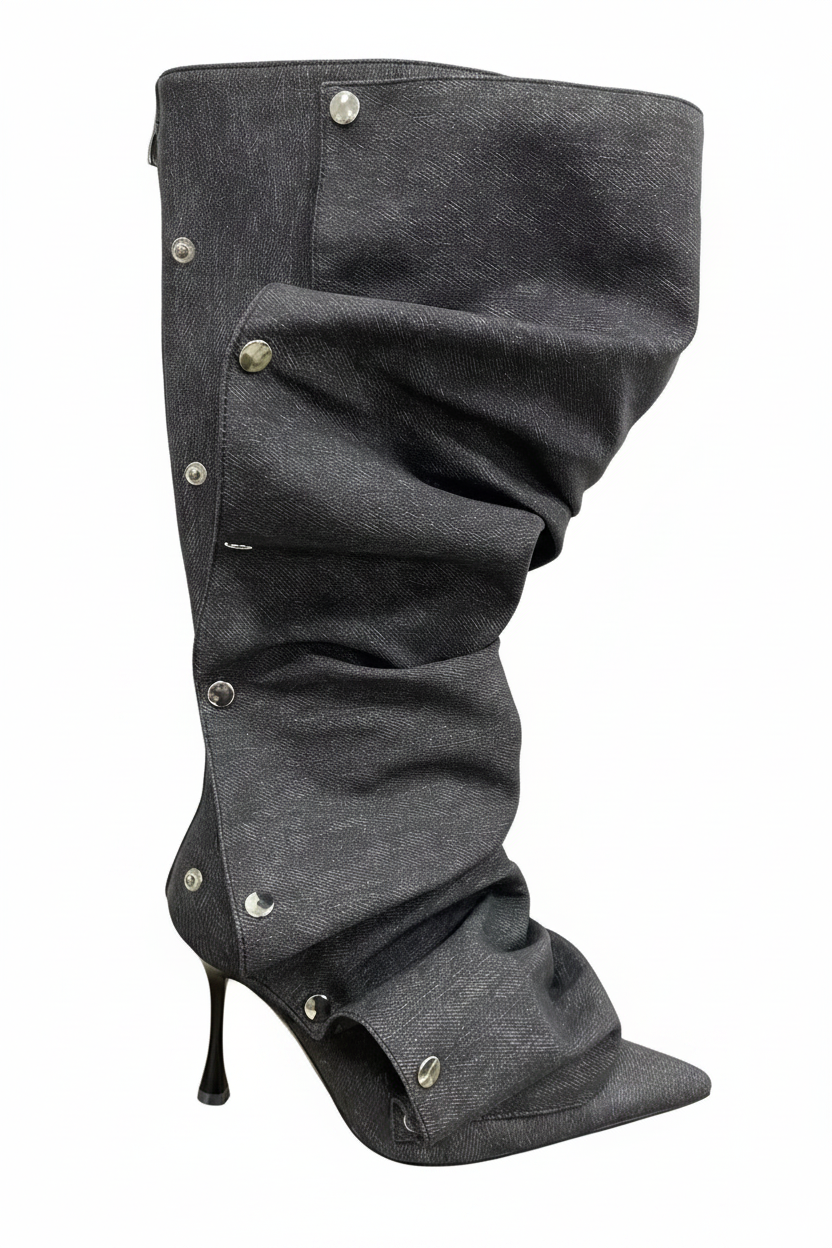 Celeste Boots - Black Grey White Background
