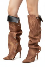 Celeste Boots - Light Brown White Background