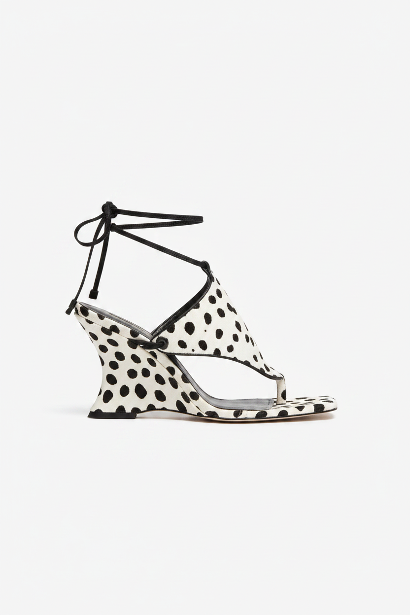 Cleo Ankle Wrap Wedge Sandals – Dot