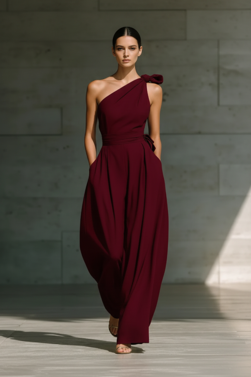Copacabana Jumpsuit - Burgundy Front