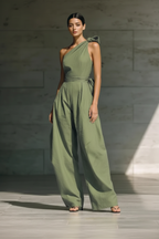 Copacabana Jumpsuit - Green 3/4 Angle