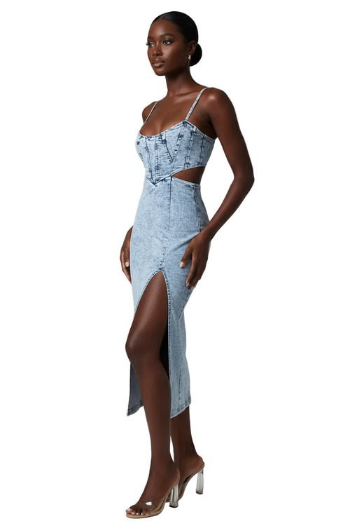 Denim Dress - Three Quarter