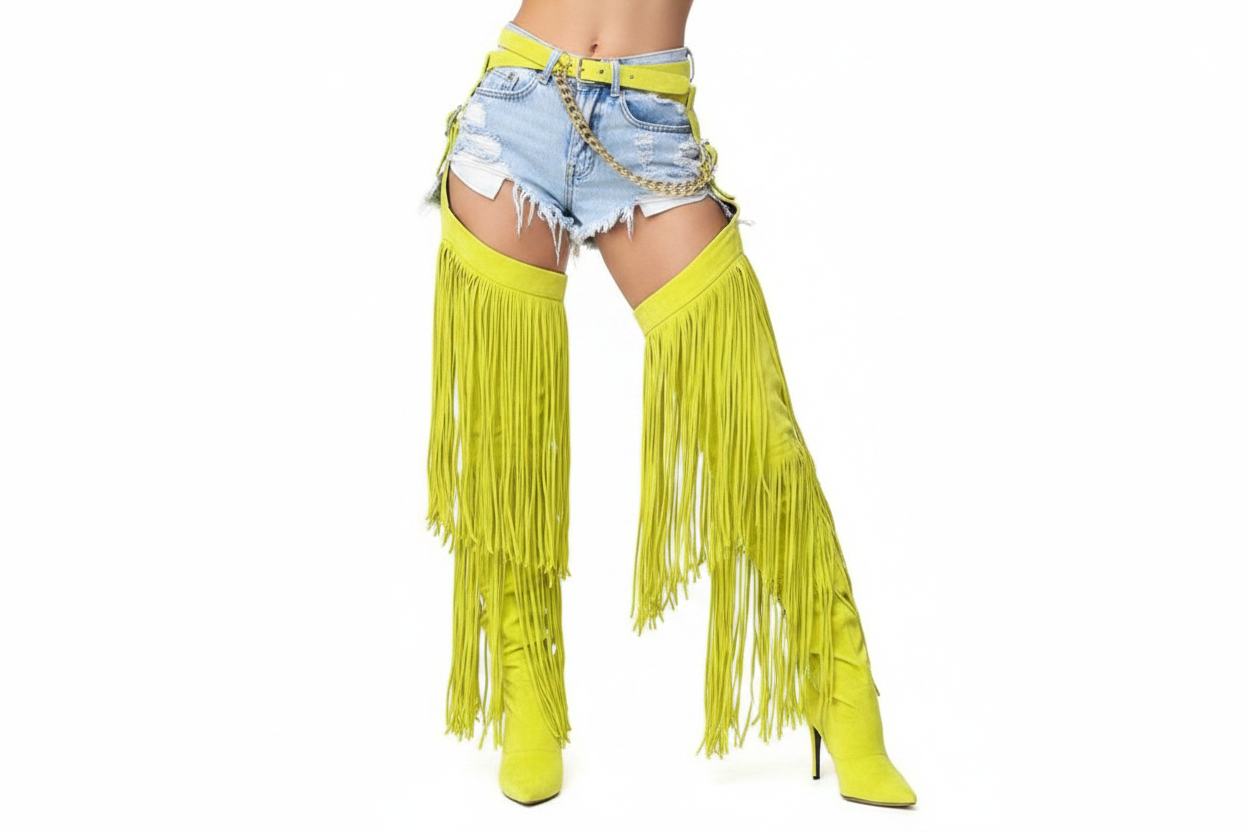 Havana Fringe Boots - Yellow