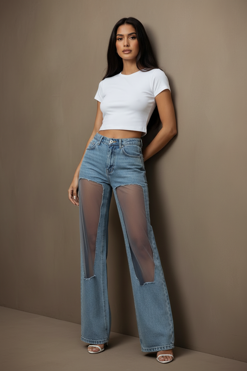 Naked Jean Leaning