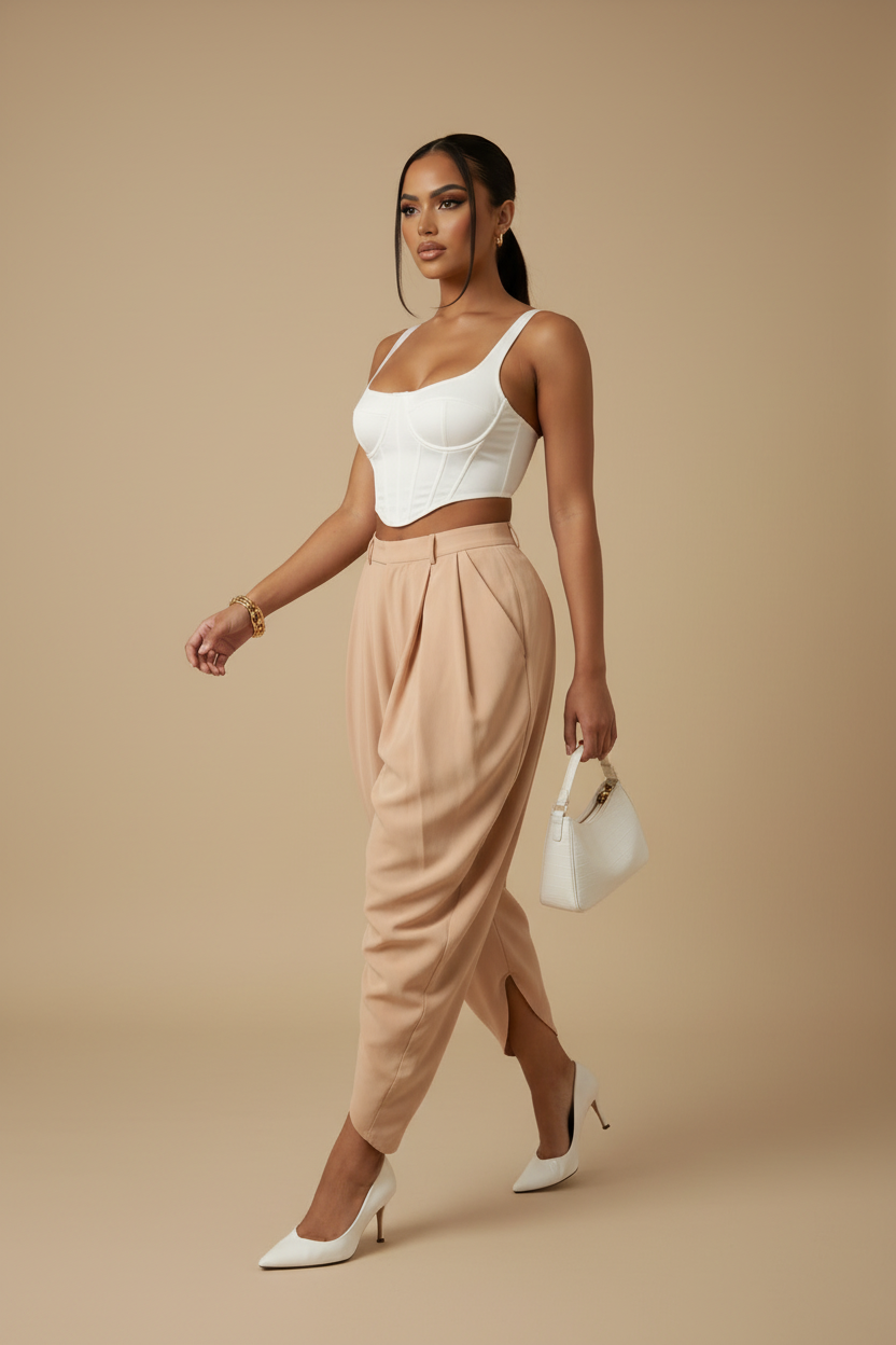 Soho Wide Pant - Apricot Walk