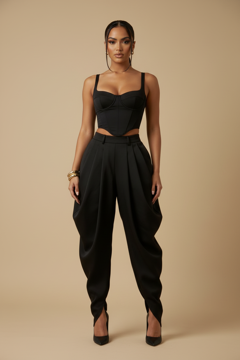 Soho Wide Pant - Black Front